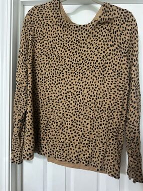 J. Crew Tan Leopard-Print Crewneck Sweater